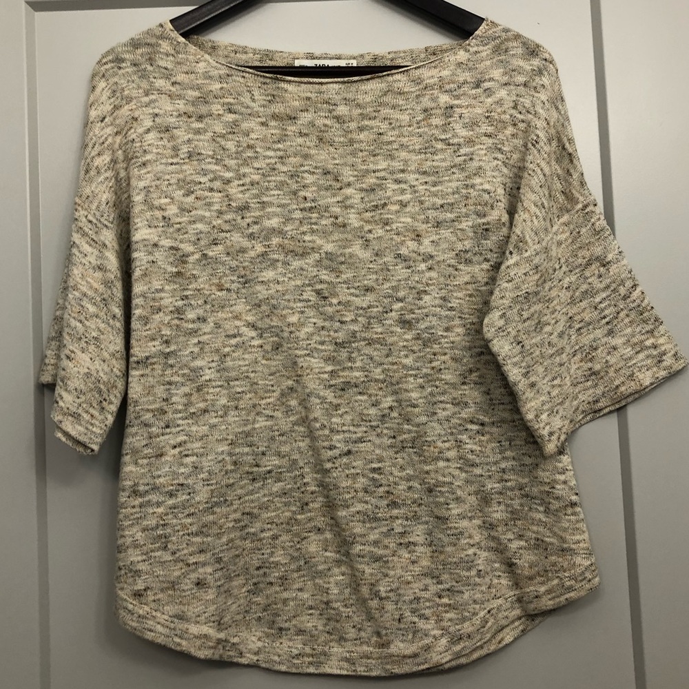 Zara knit short sleeve sweater